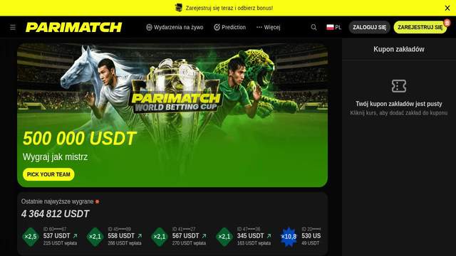 Parimatch CZ casino screenshot